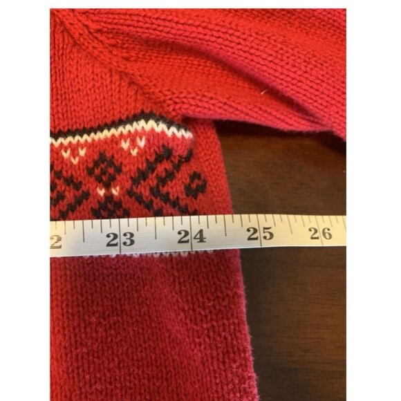 Chaps Cotton Red Mock Neck Polar Bear Fair Isle Knit Sweater Size XXL - Picture 4 of 8